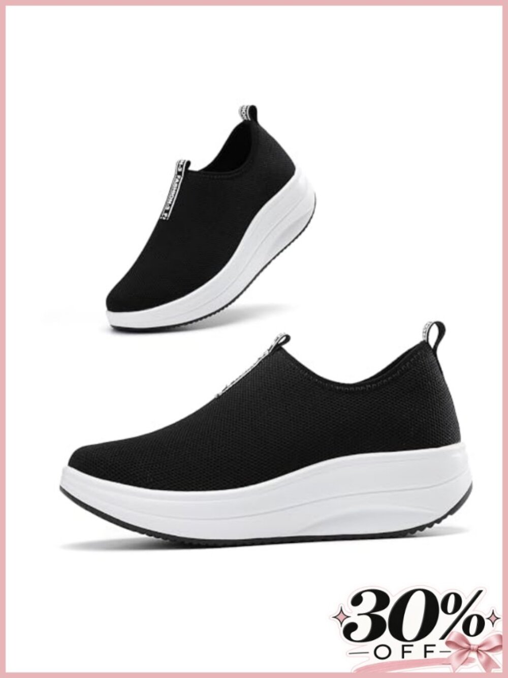 Platform Loafers Slip On Sneakers Lightweight Walking Shoes Cushioned Mesh